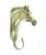 Appendibriglia a testa di cavallo da scuderia in ottone misura 14 cm
