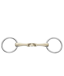 Filetto ad anelli ultra snaffle con oliva centrale aurigan o sensogan 16 mm