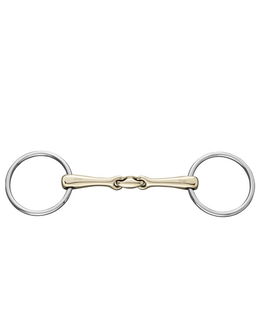 Filetto ad anelli ultra snaffle con oliva centrale aurigan o sensogan 16 mm