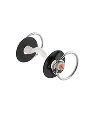 Filetto intero ad anelli doppi 70 mm inox con imboccatura a collo d'oca 20 mm completo di rondelle