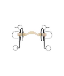 Pelham Nathe con imboccatura in plastica bianca morbida 20 mm ed aste corte
