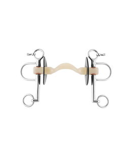 Pelham Nathe con imboccatura in plastica bianca rigida 20 mm ed aste lunghe