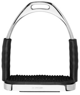 Staffe inglesi in acciaio con copertura in gomma e pedana da 11 cm