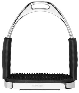 Staffe inglesi in acciaio con copertura in gomma e pedana da 12 cm