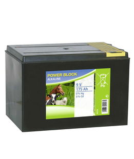 Batteria a secco alcalina a 9 Volt 175 Ah per recinti elettrici Power Block