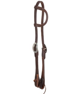 Testiera western in cuoio ad orecchio con fibbie inox
