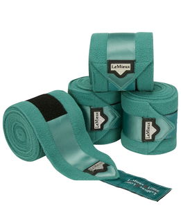 Set 4 fasce polo per cavalli in pile antipilling con chiusuta lucida modello Loire salvia