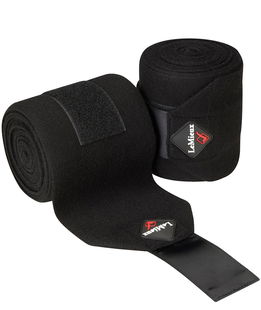 Set 2 fasce per cavalli in tessuto a maglia nero