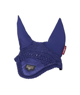 Cuffietta antimosche per cavalli in tessuto satinato con orecchie in lycra modello Loire ink blue