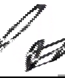 Cavezza nera in nylon e cuoio Lemieux