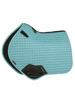Sottosella da salto in pelle scamosciata modello Suede close contact square azzurro