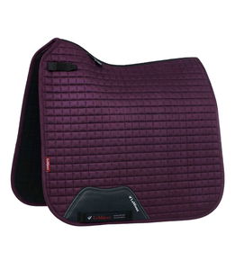 Sottosella da dressage sagomato Suede in pelle scamosciata colore prugna