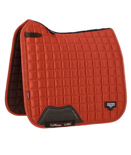 Sottosella dressage Loire Classic Square in tessuto di raso colore rosso sienna