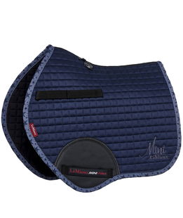 Sottosella da salto per pony in pelle scamosciata modello mini jump suede square indigo