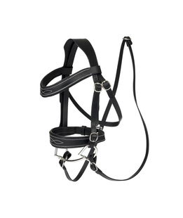 Briglia nera con redini per cavallino giocattolo Hobby Horse Lemieux