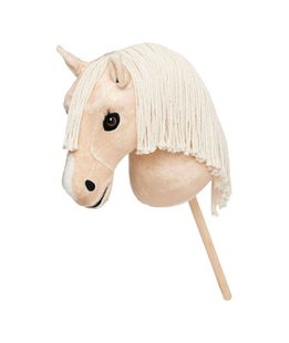 Cavallino giocattolo Hobby Horse Lemieux con testa peluche e bastone modello popcorn
