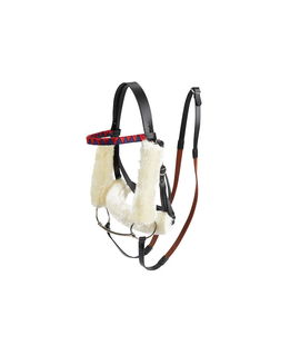 Briglia nera con redini per cavallino giocattolo Hobby Horse Lemieux