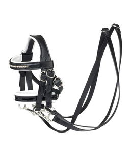 Briglia con redini per giocattolo peluches cavallo linea Toy Pony colore black