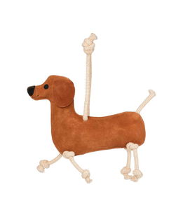 Gioco per cavalli a forma di cane con corda da appendere