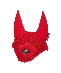 Cuffietta antimosche per cavalli in tessuto satinato con orecchie in lycra modello Loire chilli