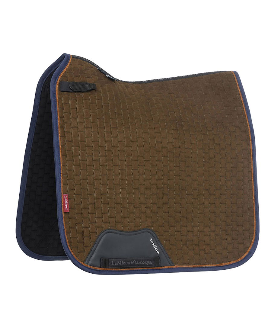 Sottosella da dressage in pelle scamosciata modello Suede square alpine
