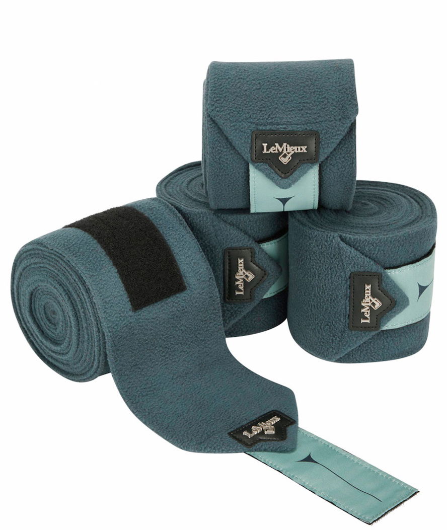 Set 4 Fasce polo in pile per cavalli modello Loire Petrol