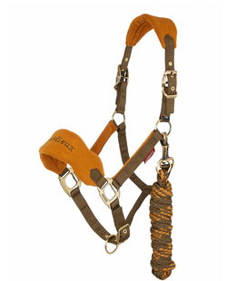 Cavezza con lunghina per cavalli con inserti in morbido pile modello Vogue alpine