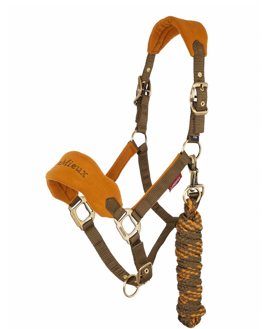 Cavezza con lunghina per cavalli con inserti in morbido pile modello Vogue alpine