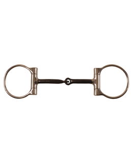 Filetto western a D in acciaio inox con imboccatura nera e inserti in rame