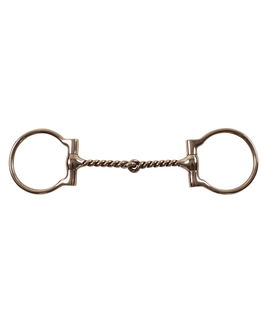 Filetto western a D in acciaio inox con imboccatura a torciglione grosso 