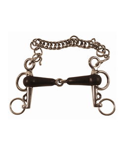 Pelham per pony in acciaio inox con aste corte e copertura in gomma  11,5 cm