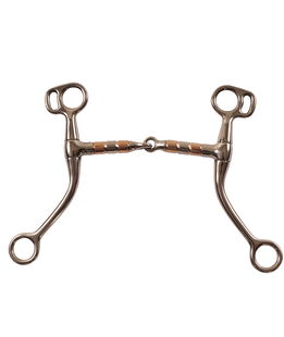 Morso western snodato in inox ad aste corte con rulli in rame