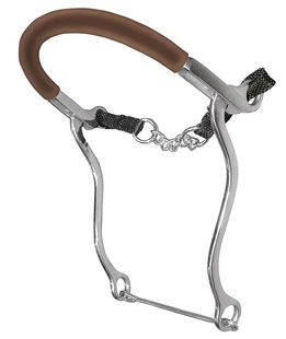 Hackamore inox aste lunghe nasalina catena gomma