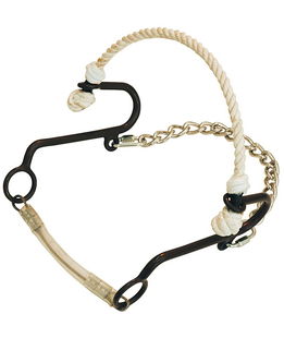 Short hackamore ferro brunito corda rawhide