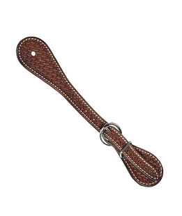 Cinghie per speroni western in pelle con intreccio stampato e fibbie antiruggine