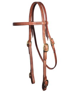 Testiera per cavalli in cuoio 5/8" con fibbie in ottone massiccio