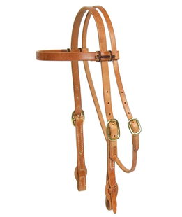 Testiera per cavalli in pelle monostrato con fibbie in bronzo a cambio rapido