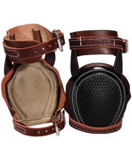 Skid boots in pelle con coppa Pro Mesh per cavalli soggetti a stoppate come nel reining o nel roping