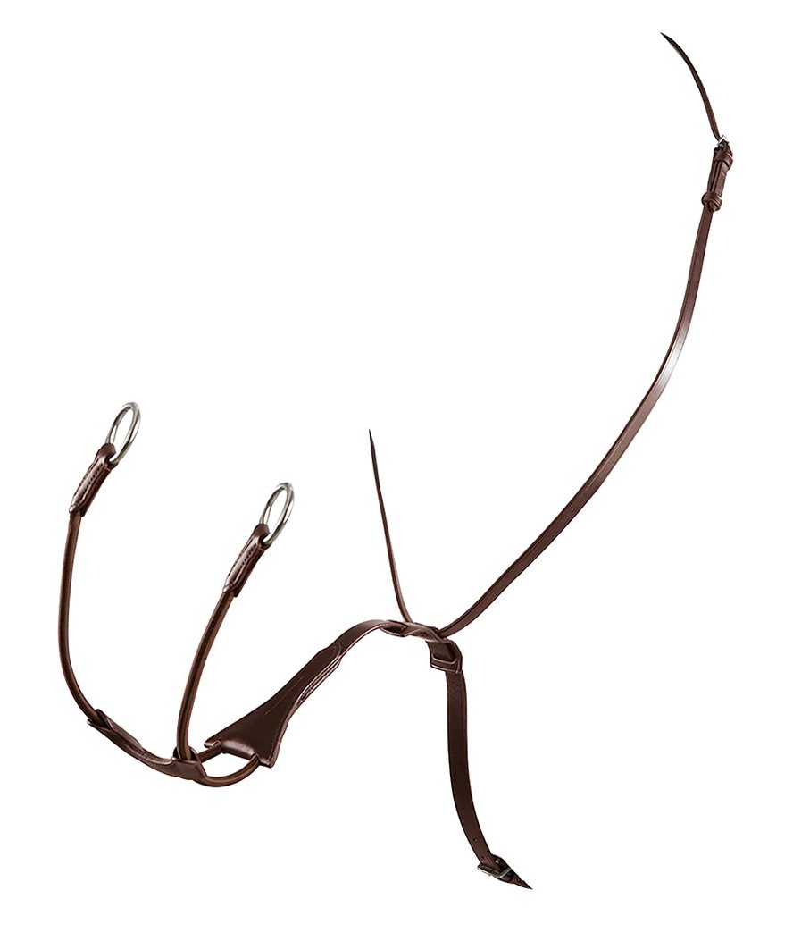 Martingala a collier in cuoio italiano regolabile con forchetta tubolare elastica e fibbie inox - foto 1