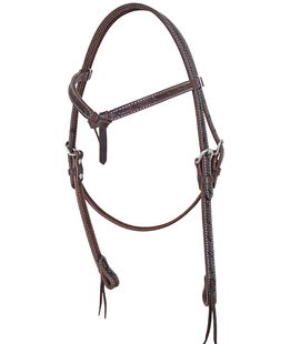 testiera cuoio frontalino fiocco barbwine