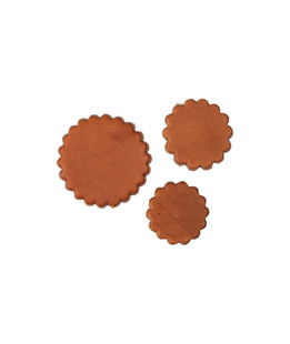 Coppia di Rosette in cuoio liscio per selle western