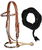 Bosal set in cuoio con mecate in cotone e decorazione di perline