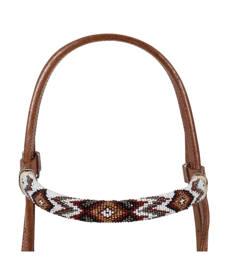 Bosal set in cuoio con mecate in cotone e decorazione di perline - foto 1