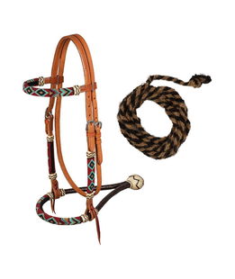 Bosal set Pool's con testiera in cuoio e redini mecate in crine