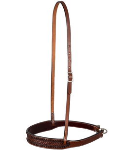 Nodeband western in cuoio con cucitura a contrasto modello x-stitch