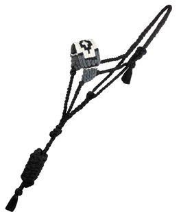 Cavezza a corda annodata in mohair con disegno a diamante