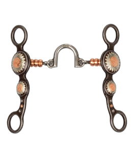Morso correctional in ferro decorato con fiori in rame e argento e ponte mobile