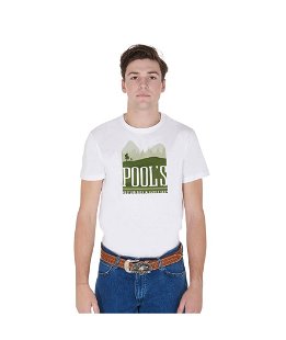 T-shirt da equitazione in cotone uomo a manica corta con stampa Yellowstone