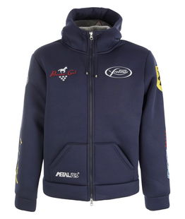 Giacca western unisex multilogo con cappuccio e interno in pile