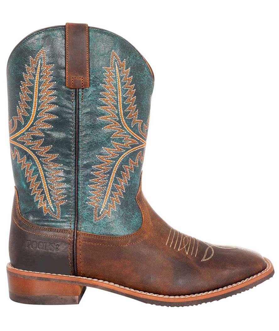 Stivale western unisex in Vitello Pieno Fiore con dettagli in blu scuro - foto 3